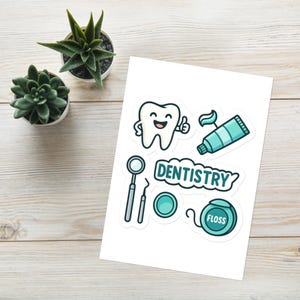 Dentistry Sticker Sheet | Multiple Sticker Designs | Dental Stickers