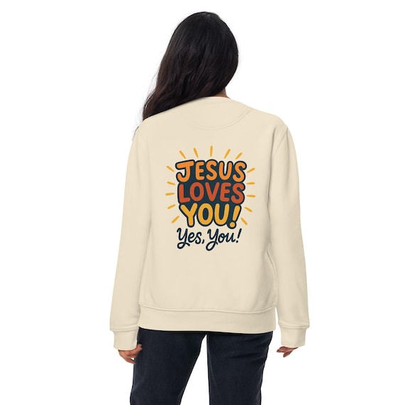 Christian Pullover Long Sleeve Sweatshirt | Jesus Loves You | Unisex