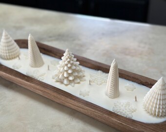 Simplicity in Snow large Dough bowl Candlescape