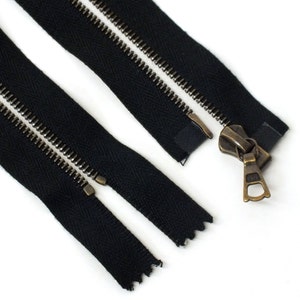 RiRi 35.5&quot; Metal Separating Zipper - 1 way -  Black, Different finishes - Nickel, Flame Nickel, Gold, Copper