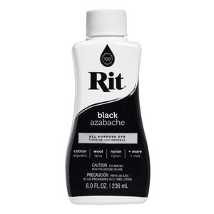 RIT Liquid Dye, All Purpose Fabric Dye Multiple Colors 8 fluid ounce Non Toxic, Machine Washable Black