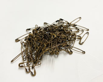 144 pcs Antique Brass Safety Pin Size 00 - 23mm x 5mm. Fast Shipping from NYC