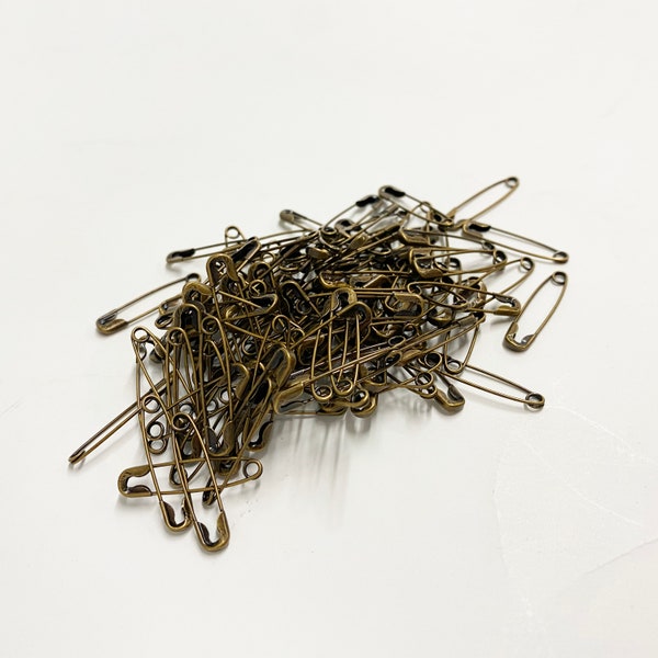 144 pcs Antique Brass Safety Pin Size 00 - 23mm x 5mm. Fast Shipping from NYC