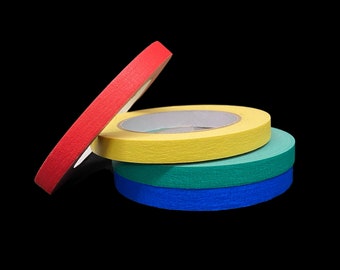 Red, Yellow, Green, Blue Masking Tape 1/2" - 1 roll - 60 yards