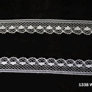 Lace Trim Non-Stretchy White or Ivory - 1/2&quot; Style 1338 by Yardage
