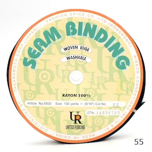 Woven Edge Seam Binding Ribbon 100% Rayon 1/2&quot; 100 yards