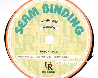 Woven Edge Seam Binding Ribbon 100% Rayon 1/2&quot; 100 yards