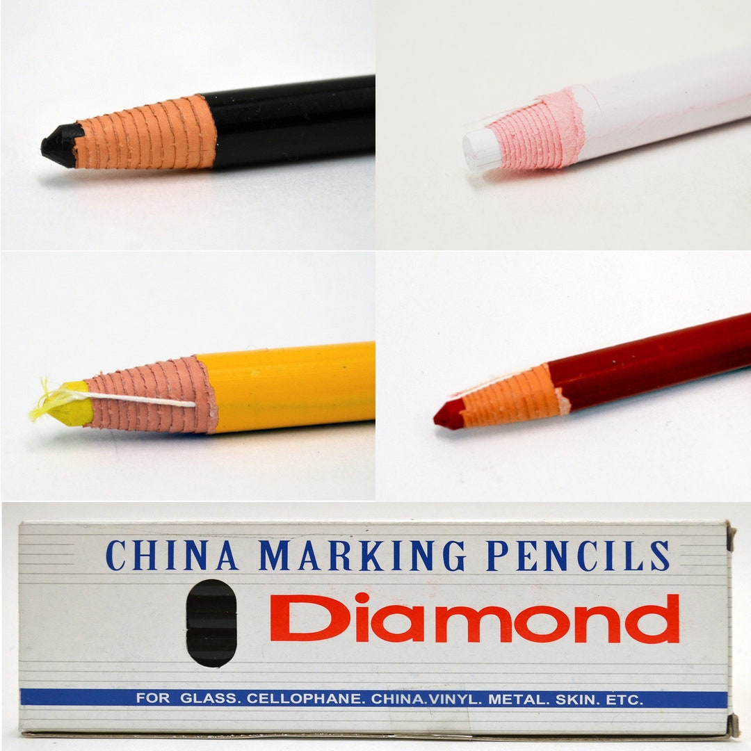 Diamond China Marking Pencil Red Black White Yellow Etsy