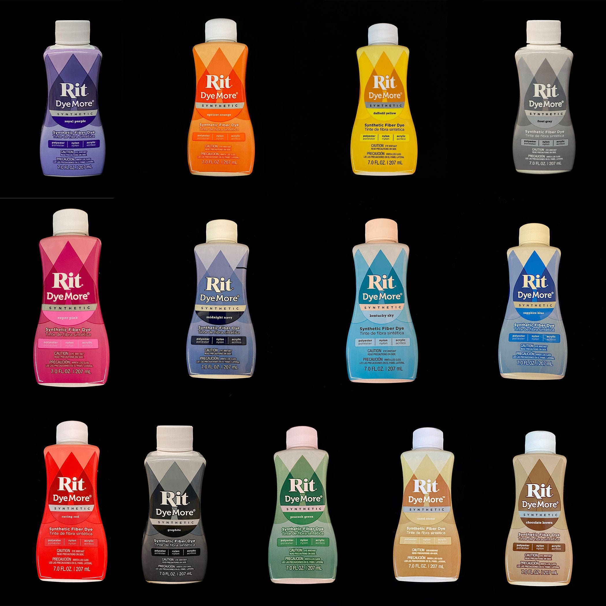 RIT LIQUID DYEMORE, For synthetics: Polyester, Nylon, Acrylic - Multiple  Colors