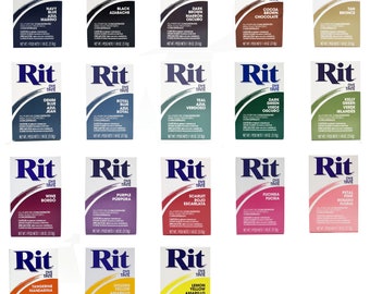 RIT Powder Dye, All Purpose Fabric Dye - Multiple Colors - Non Toxic, Machine Washable