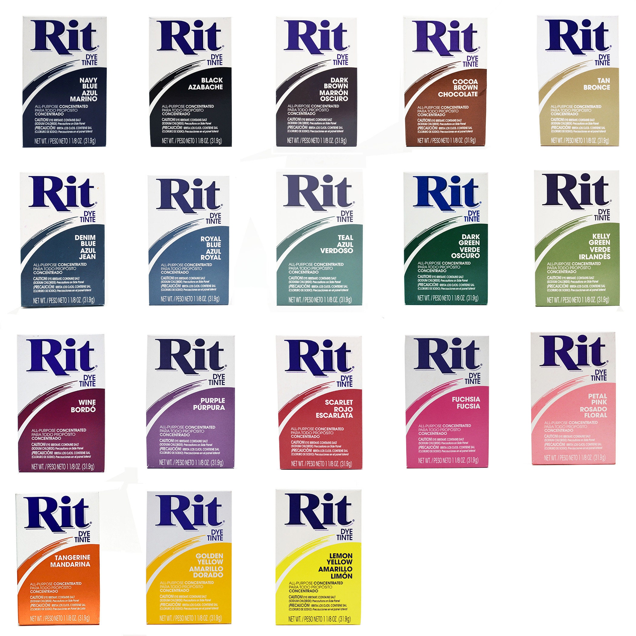 Rit All Purpose Powder Dye 1-1/8 Ounce, Set of 6 Colors 