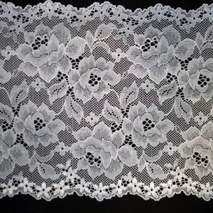 7&quot; Lace Trim Stretchy white - Style FR17019A By Yardage