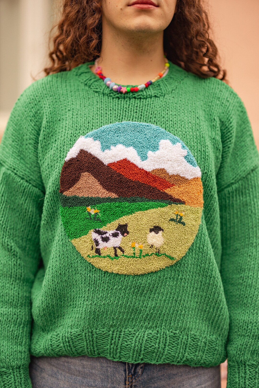 Friends Not Food Knit Sweaterhand Knitted Sweaterchunky Knit - Etsy