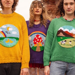 Friends Not Food Knit Sweaterhand Knitted Sweaterchunky Knit - Etsy