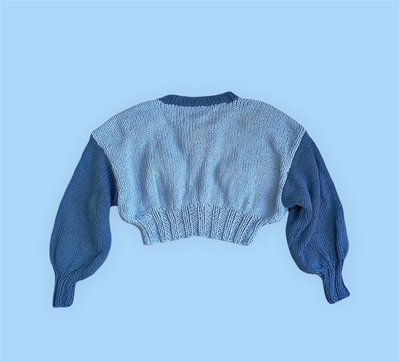 Cloud Knit Sweater, Chunky Knit Product ,Handmade & Unique , 3D Fluffy Clouds, Long Sleeve Sweater, Vegan image 2