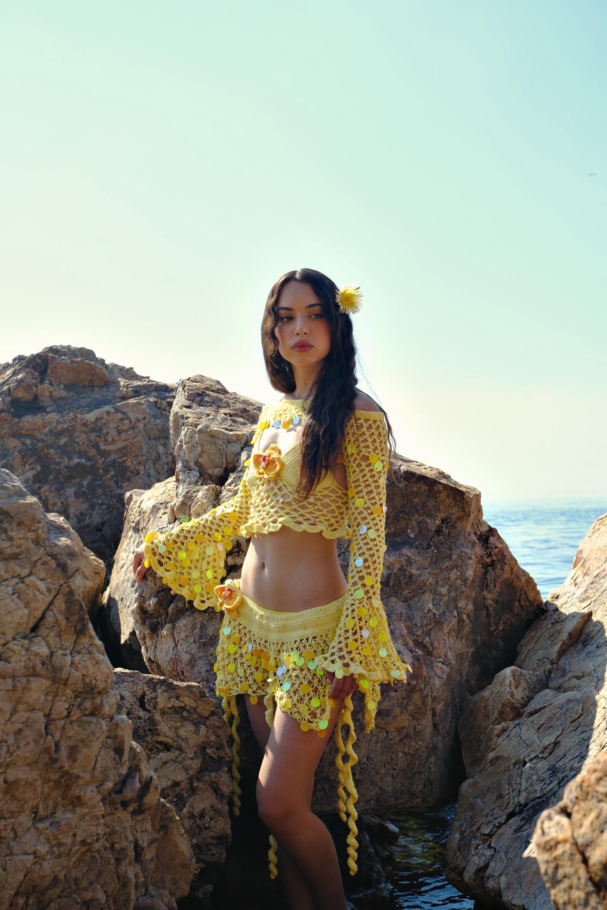 Yellow Floral Skirt - Etsy