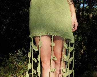 Leaf Skirt | Handmade Skirt | Knit Skirt | Gift for Women