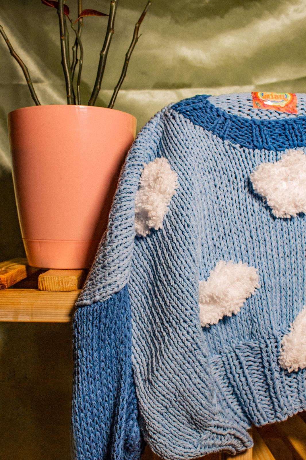 Cloud Gray Printed Sweater Set