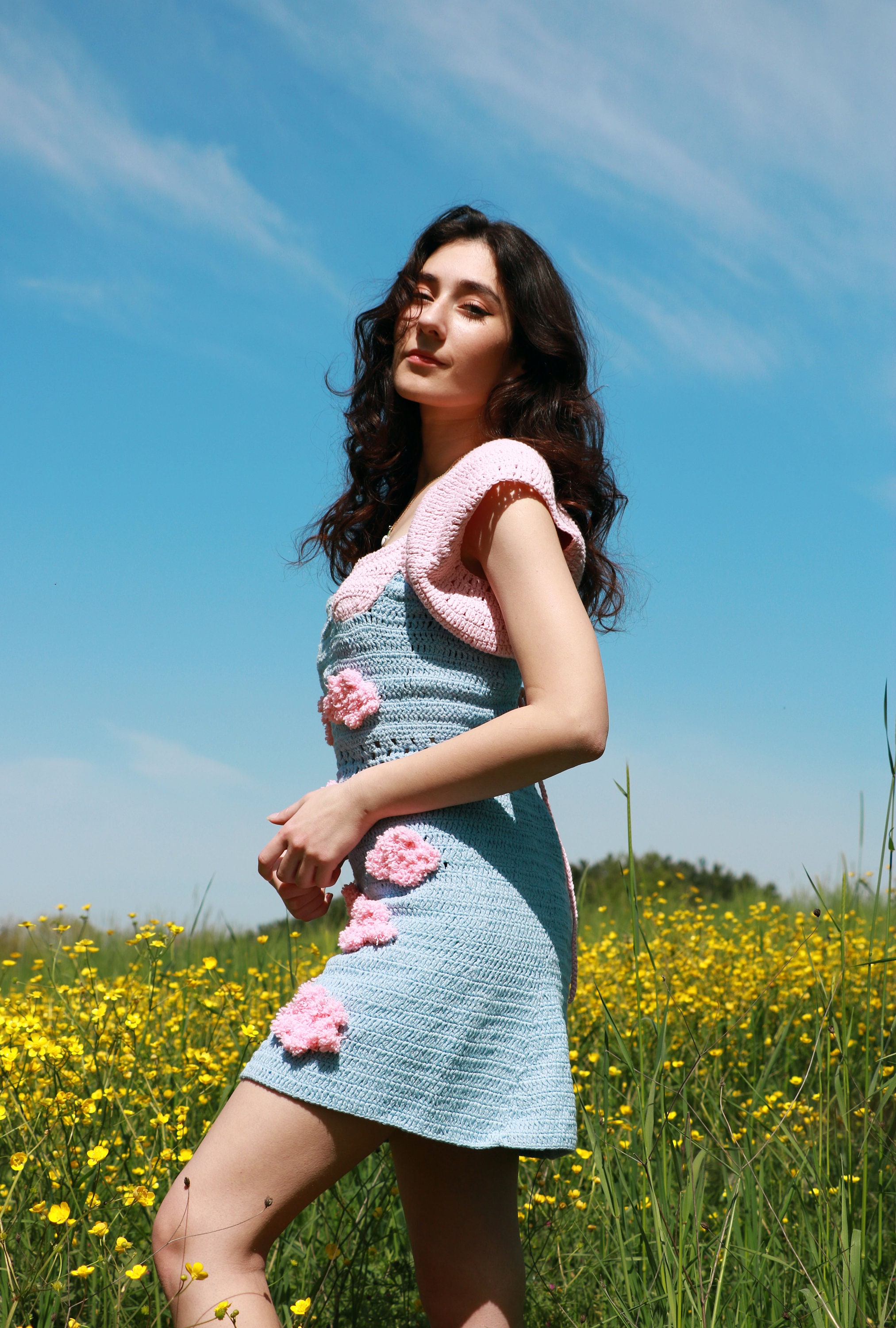 Crochet Dress PATTERN Like a Pink Cloud Dress sizes up to 8 Years