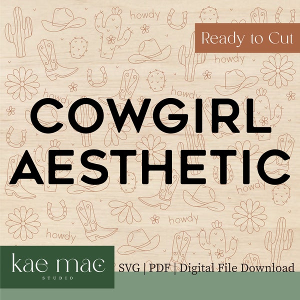 Cowgirl Aesthetic Scoring SVG & PDF File Download | Western | Laser Ready