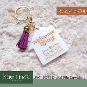 Welcome Home Real Estate Agent Keychain | Digital File Download | Keys | Closing Gift