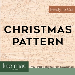 Christmas Pattern Scoring SVG & PDF File Download | Xmas | Laser Ready