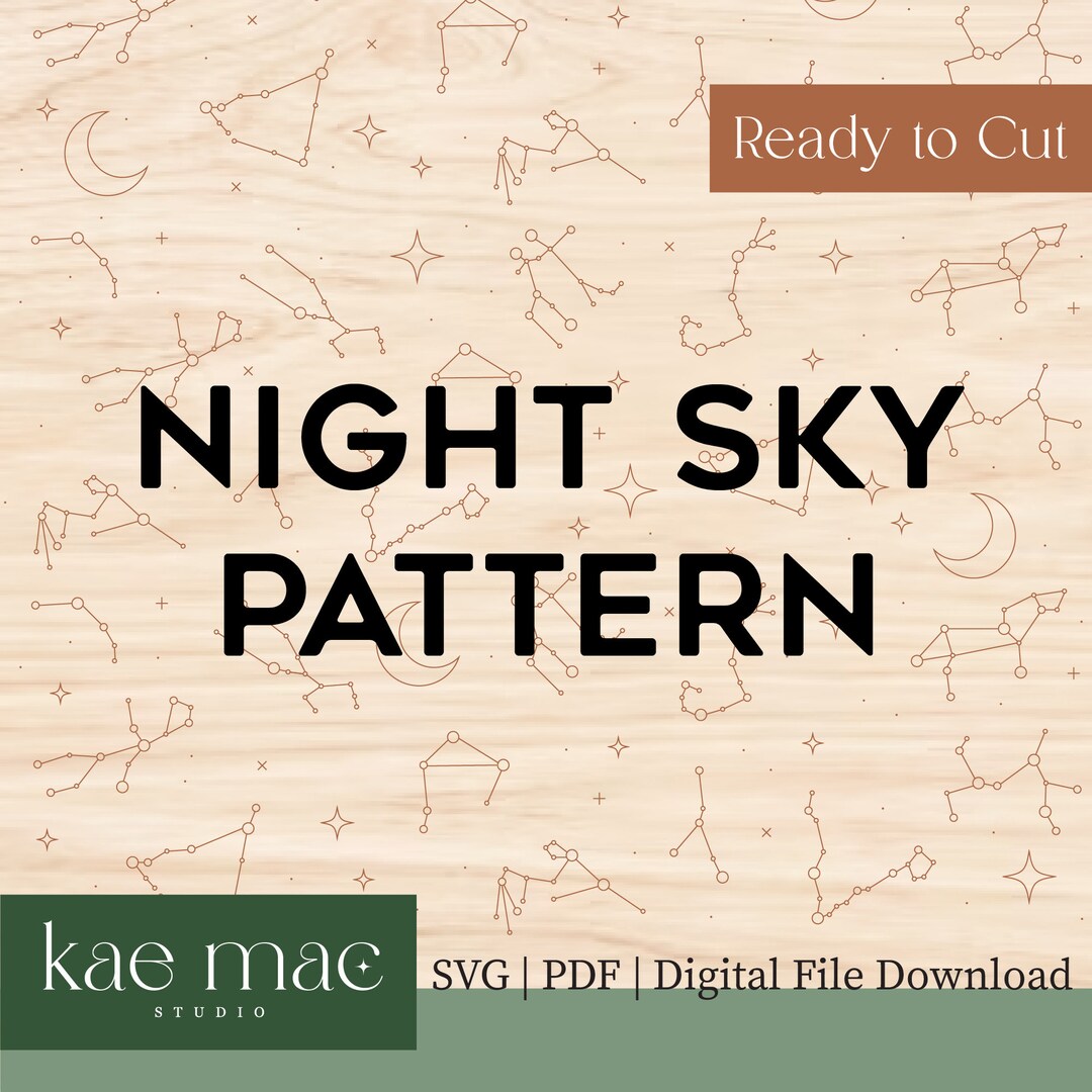 Night Sky Pattern Scoring SVG & PDF File Download | Constellation ...