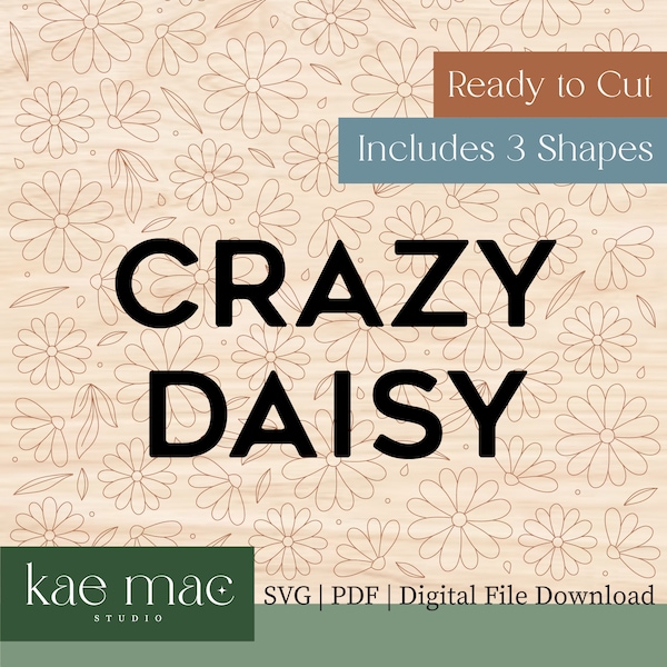 Crazy Daisy Pattern Scoring SVG & PDF File Download | Daisies | Laser Ready