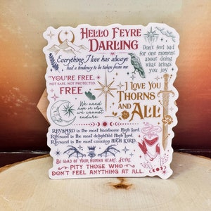 ACOTAR Quotes Vinyl Sticker A Court of Thorns and Roses Mist and Fury