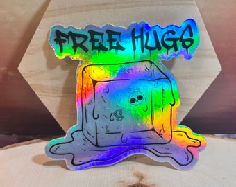 Gelatinous Cube Sticker: D&D Free Hugs, Holo, Dishwasher Safe