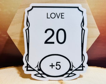 Love Aability Score 20, +5, Vinyl Aufkleber, Wasserdicht, Dungeons and Dragons, D&D, DND, TTRPG, Pathfinder, Spieler und DM Geschenk, Lustiges Geschenk