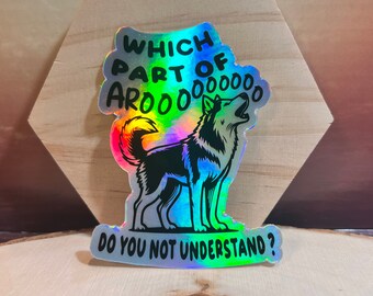 Holo Husky-sticker: welk deel van Aroooo, Dog Lover-cadeau?