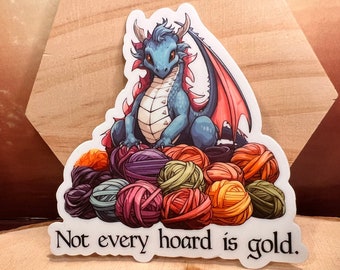 Dragon Yarn Hoarder Sticker - Dishwasher Safe Knitting Lover Gift
