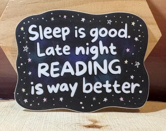 深夜読書用ビニールステッカー - 本好きへのギフト