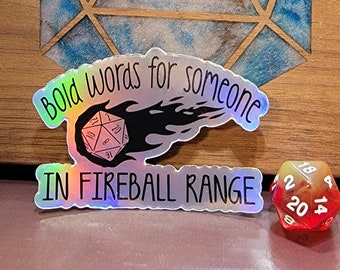 Fireball Range D&D Vinyl Sticker: TTRPG Gaming