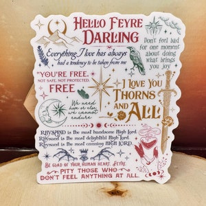 ACOTAR Quotes Vinyl Sticker A Court of Thorns and Roses Mist and Fury