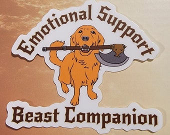 Emotional Support Beast Companion Holographic Sticker, Waterproof, Ranger, D&D, Dungeons and Dragons, DND, TTRPG, Pathfinder, Dm Gm gift