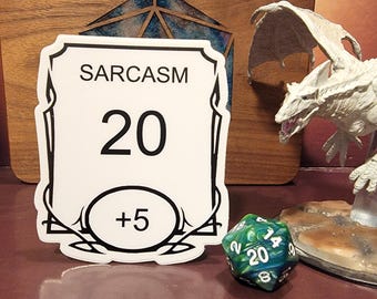 皮肉な能力 D&D ビニールステッカー、ダンジョンズ＆ドラゴンズ、TTRPG