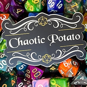 Adesivo de vinil D&D da Chaotic Potato, lavável na máquina de lavar louça, Dungeons and Dragons, D&D, TTRPG, Pathfinder, tabela de alinhamento, presentes para jogadores e mestres
