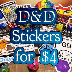 D&D Waterproof Vinyl Stickers, Dungeon Master, Dungeons and Dragons, TTRPG, Pathfinder, dishwasher safe! Choose Your Stickers! DND, Thieves