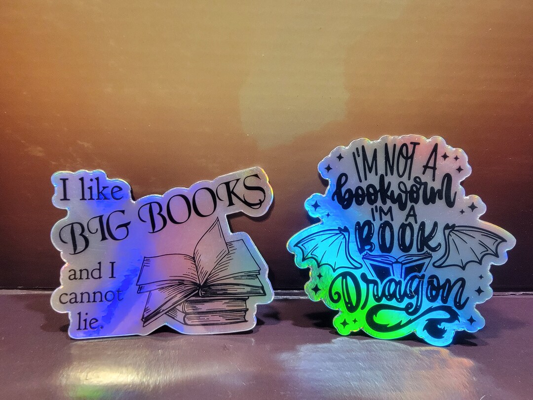 Stickers for Book Lovers Shiny Water Bottle Sticker, Dishwasher Safe