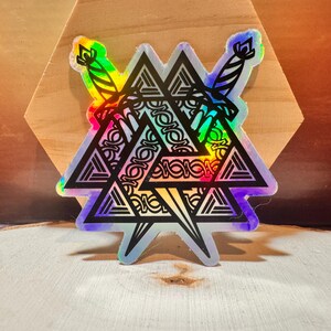 Valknut Symbol of Valhalla Holo Vinyl Sticker, Dishwasher Safe, Viking, Odin, Valhalla, Norse Mythology, Norse Gods, Odin, Valkyrie