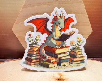 Grüner Drache Leseaufkleber: Wasserdichtes Geschenk für Buchliebhaber