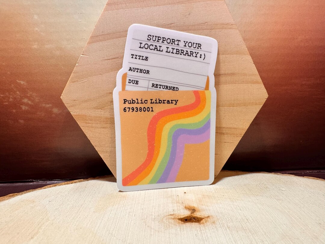 Support Your Local Library Sticker: Rainbow Book Card, Waterproof - Etsy