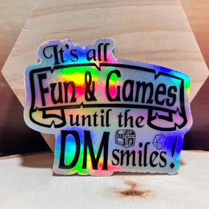 Pegatina de vinilo DM Smiles: Dungeons and Dragons, TTRPG, regalo