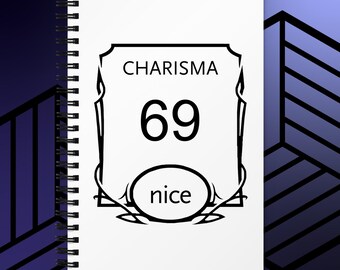 D&D Notizbuch Charisma Stat Block 69 Schönes Spiral Notizbuch, Dungeons and Dragons, dnd, TTRPG, dm gm Player Geschenk, lustig, Notizblock, Buch, Notizen