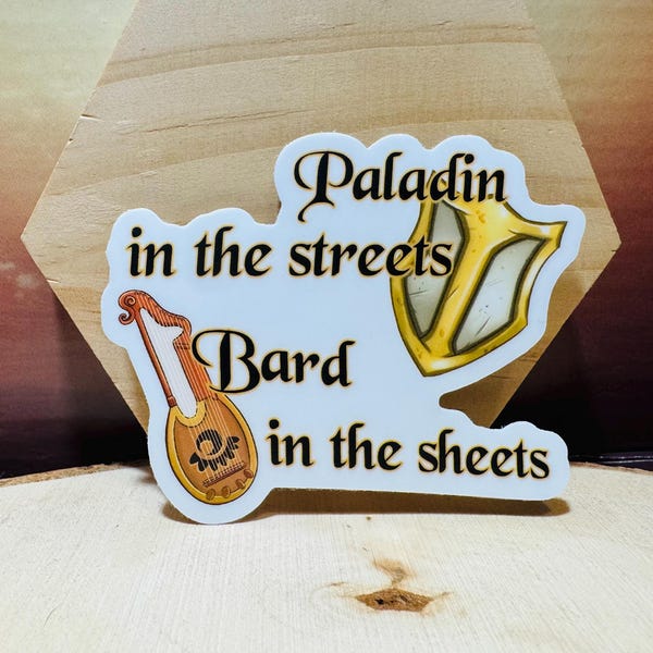 Paladin Bard Vinyl Sticker: Dungeons and Dragons, Waterproof D&D Gift