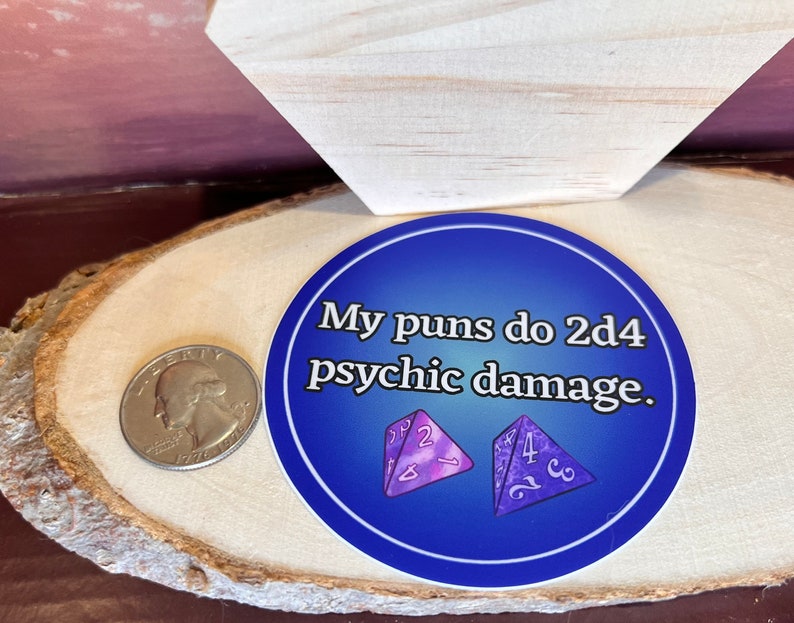 Psychic Damage D&D Vinyl Sticker: Funny Punny Dungeons and Dragons - Etsy