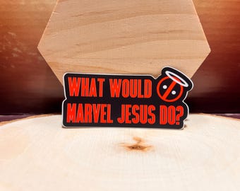 Vinylsticker Deadpool 'Marvel Jesus' - waterfles, laptopsticker