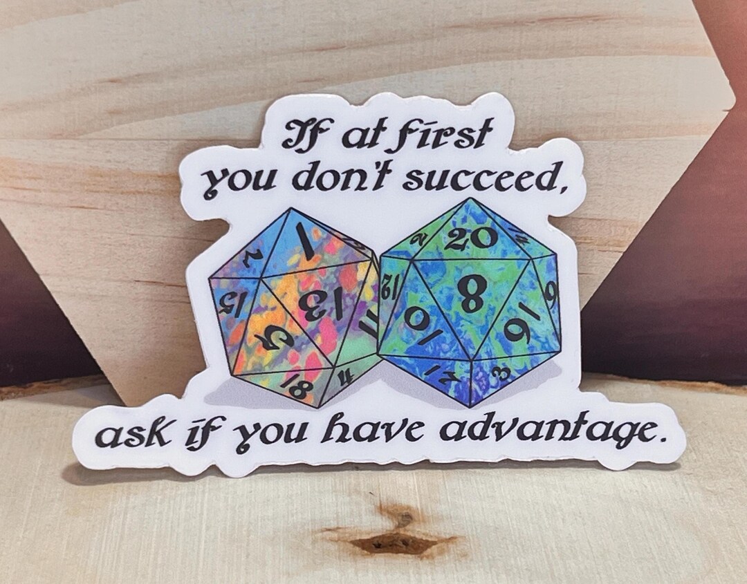 Advantage D&D Dice Sticker - Waterproof TTRPG Gift - Etsy